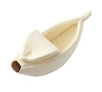 AMISENK Tente douce et chaude pour petits chiens et chats, niche auto-chauffante en forme de banane, niche pour réchauffer les lits, tente pour l'intérieur et le lit chaud, petite maison