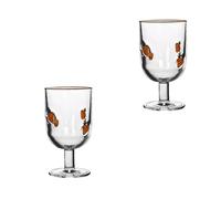 AMISENK Verres transparents décorés au citron - 360 ml - Résistants aux chocs - Pour la maison, la cuisine, les fêtes - Peinture au citron