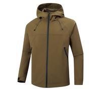 AMISENK Vestes d'extérieur résistantes à l'eau pour femmes, coupe-vent léger avec doublure respirante, manteau à capuche à manches longues, manteau résistant à l'eau pour femmes, Couleur café., S