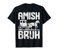 Amish Bruh Horse and Buggy Vintage Country Road Vibes T-Shirt