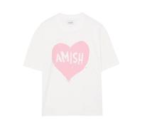 Amish, Homme, Tops, Blanc, Taille: 2XL Broken Bianca Crop T-shirt