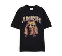 Amish, Homme, Tops, Noir, Taille: 2XL T-Shirt en jersey avec imprimé cheveux longs