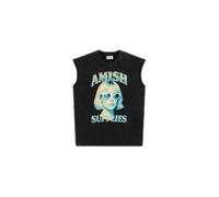 Amish, Homme, Tops, Noir, Taille: M Long Hair Marmo Broken Muscle Tee