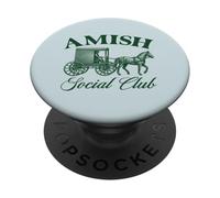 Amish Social Club Poussette pour Cheval Style Vintage Humour PopSockets PopGrip Adhésif