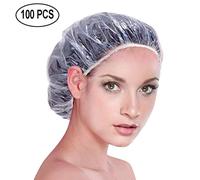 Amison Lot de 100 bonnets de douche jetables en plastique pour salon, spa, voyage, hôtel, douche, transparent