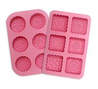 Amison - Lot de 2 moules en silicone avec 6 empreintes pour savon et pâtisserie