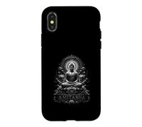 Amitabha Bouddha Méditation Lotus Dharma Roue Mandala Coque pour iPhone X/XS