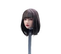 AMITD 1/6 Scale Cheveux Plantés Tête Femme Sculpte Mignon Jeune Fille Brun Longueur Épaule Cheveux Droit Tête Bang Tête pour 30,5 cm Phins TBLeague Action Figure