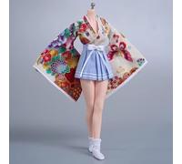 AMITD 1/6 Scale Figure Clothes Japanese Kimono Top+Skirt Outfit Costume for 12 inch Female Action Figure Phicen/TBLeague (Short Skirt C)
