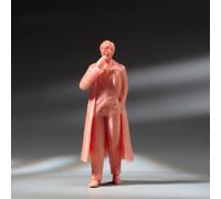 AMITD 1/87 Scale Miniature Figurine Hero Man Trench Coat Lunettes de soleil Action Figure Blanc Modèle