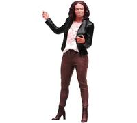 AMITD Confident Speaker Figurine. Attire d'affaires, ton peau profonde, avec téléphone. Échelle 1/18-1/87. Pour décoration de bureau et collectionneurs. (1/24 peint)