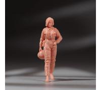 AMITD Female Fighter Pilot Figurine en uniforme militaire vert. Échelle 1/18-1/87. Collection d'affichage pour les amateurs militaires. (Non peint, 1/43)