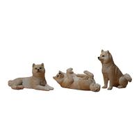 AMITD JXK Lot de 3 mini figurines de chien Shiba Inu pour décoration de tableau de bord Miniature Chien Décoration de gâteau Cadeaux pour femmes Mère Anniversaire