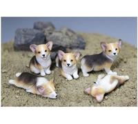AMITD Mr.Z Studio Mini Dog Welsh Corgi Figurine collection en résine (noir et jaune)