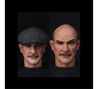 AMITD Sculpture de tête mâle à échelle 1/6, sculpture à tête d'homme européenne forte pour figurine d'action de 30,5 cm (E)