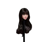 AMITD Tête de femme 1/6 Sculpte mignonne fille yeux mobiles longs cheveux bouclés tête de bang droite pour phices de 30,5 cm, figurine d'action TBLeague Body Collection