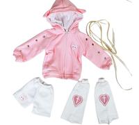 AMITD Vêtements de poupée BJD - Sweat à capuche et short roses (vêtements seulement, body sans poupée, perruque, chaussures, etc. et autres accessoires) (Doll 1/4)