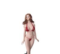 AMITD Vêtements pour femme échelle 1/6, soutien-gorge de bikini en dentelle, vêtements pour 30,5 cm PH TBL JO sans couture Action Figure Body (rouge)