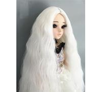 AMITD Wigs Only 6-7" 7-8" 8-9" 1/3 1/4 1/6 BJD Wig Cheveux bouclés pour Dal Pullip BJD SD LUTS DOD Dollfie Dollfie Doll Accessoires (perruques uniquement) (blanc, tour de tête 22-24 cm)