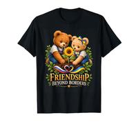 Amitié au-delà des frontières Russie Ukraine Ours T-Shirt Graphique avec Valeur