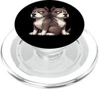 Amitié des Chiens Pitbull Mignons de Dessin animé PopSockets PopGrip pour MagSafe