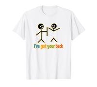 Amitié drôle I've Got Your Back Stick Holding Pun Blague T-Shirt Graphique avec Valeur, Homme, Blanc, XL