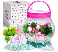 Amitié Lane Jardin Licorne - Kit de Terrarium Plante Licorne Lumineux pour Enfants - Veilleuse Licorne à Fabriquer Soi-Même - Cadeau Licorne pour Filles - Activités Manuelles pour Enfants