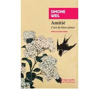 Amitié L'art de bien aimer - Simone Weil - Rivages - Poche - Essai
