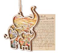 Amitié Ornement Éléphant avec Carte Histoire Significatif, Cadeau Sororité Attrape-Soleil Éléphant pour Femmes Anniversaire Cadeaux Meilleure Amie pour Sœurs Décoration Lien Unique