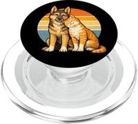 Amitié rétro Chien et Chat PopSockets PopGrip pour MagSafe