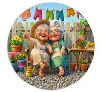 Amitié Rire Puzzle 1000 Pièces pour Adultes Papier Rond Scène Cour Détente