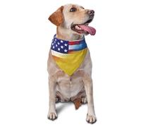Amitié Ukraine-Amérique Écharpe Triangulaire Polyester Triangle pour Chiens Ajustable Bandanas Chien Chats Petite, Moyenne Et Grande Taille