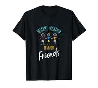 Amitié, Vacances instantanées, Ajoutez Simplement des Amis T-Shirt Graphique avec Valeur, Homme, Noir, XL