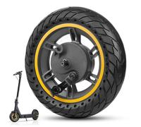 Amitor 10x2.5 Pouces Ninebot MAX G30 Roue Avant Complète avec Pneu Plein 60/70-6.5 Trottinette, Robuste & Fiable, Anti-crevaison & Antidérapant, Zéro-Entretien, Montage Facile, 1PCS