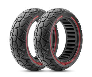 Amitor Pneu Plein 10x2.70-2.75 Pouces Offroad, Pneu Increvable 10x2.75-6.5, Roue Pleine Trottinette 70/65-6.5（255x70）, Roue Pleine 10x2.70-6.5, Zéro-Entretien & Haute Durabilité, (Fente 53.5mm), 2PCS