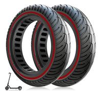 Amitor Pneu Plein 8 1/2 x2 Trottinette pour Xiaomi Pro 2 1S M365 Mi 3, Pneus Increvable 8,5 Pouces, Roue Pleine Trottinette 8.5x2 Pouces (50/75-6.1), Zéro-Entretien & Haute Durabilité, Rouge, 2PCS