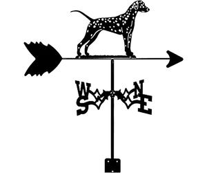 AMITVA Girouette dalmatienne de ferme, support de toit de jardin, indicateur de direction du vent, support en métal pour l'extérieur