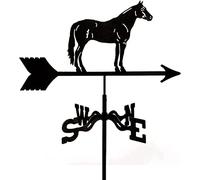 AMITVA Girouette en acier inoxydable avec indicateur de direction du vent - Outil de mesure pour décoration de jardin, toit extérieur, girouette à vent, robinet de cour, cheval