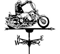 AMITVA Girouette en métal pour moto - Pour toit extérieur - Décoration de jardin - Indicateur de direction du vent