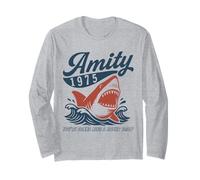 Amity 1975 T-Shirt rétro Shark You're Gonna Need a Bigger Boat Manche Longue