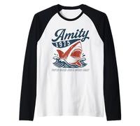 Amity 1975 T-Shirt rétro Shark You're Gonna Need a Bigger Boat Manche Raglan