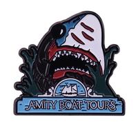 Amity Boat Tours Shark Attack Classic 80s Movie Pin's en émail 3,8 cm, 1.5 Inches, Émail, émail