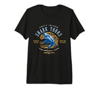 Amity Island Shark Visite The Original Jaws, été 1975 T-Shirt Haut de Gamme