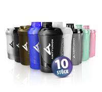 AMITYUNION Set de Shakers à Protéines - 10 PIÈCES - Méga Pack de 300, 400, 500, 600, 800 ml avec tamis Shaker à protéines Petit shaker à protéines étanche - Sans BPA - avec échelle - Couleurs variées