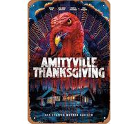 Amityville Affiche de film de Thanksgiving rétro en métal pour décoration murale de maison, grotte, bar, club, 20,3 x 30,5 cm