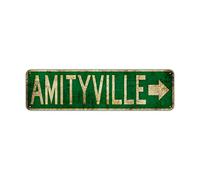 Amityville Decor Plaque murale en métal rustique vintage rétro 10,2 x 40,6 cm