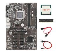 AMIUHOUN B250 BTC Carte graphique 12 PCIE16X LGA1151 avec processeur G3930 + DDR4 4G 2133 MHz RAM + câble + câble de commutation