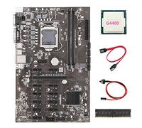AMIUHOUN B250 BTC Carte graphique 12 PCIE16X LGA1151 avec processeur G4400 + DDR4 4G 2133 MHz RAM + câble + câble de commutation