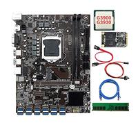 AMIUHOUN B250C Carte mère BTC 12 cartes + CPU + RAM DDR4 4 Go + SSD 128 Go + câble réseau RJ45 + + commutateur 12USB3.0 LGA1151 MSATA