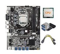 AMIUHOUN B75 8 GPU ETH Mining Carte mère + CPU + Alimentation + Adaptateur USB3.0 8X USB3.0 vers PCIE Slot LGA1155 DDR3 RAM SATA3.0 BTC